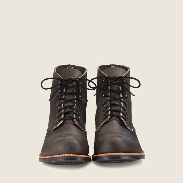 Red Wing Heritage Boots Dark Grey - Mens Iron Ranger - 6-inch Rough & Tough Leather - 1639-AXDSL